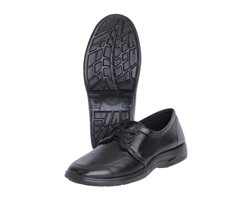Туфли мужские на шнуровке черные иск. кожа
