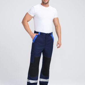 Костюм ProfLineBase-1 (тк.Твил,210) брюки, т.синий/черный/васильковый