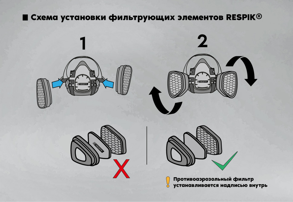 Комплект для защиты дыхания RESPIK® M800 A1P2 R
