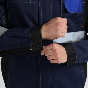 Костюм Вивантек-1 СОП У. (тк.Смесовая,240) брюки, т.синий/черный/васильковый