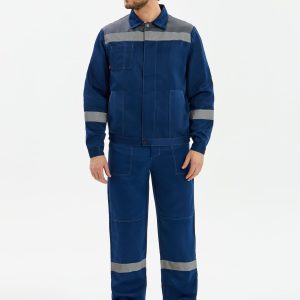 Костюм Лигор-1 СОП К. (тк.Смесовая,210) брюки, т.синий/серый