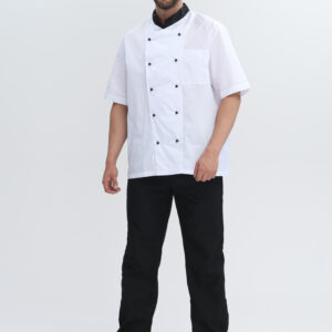 Костюм повара Виктор (тк.Смесовая,120), черный/белый