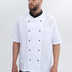 Костюм повара Виктор (тк.Смесовая,120), черный/белый