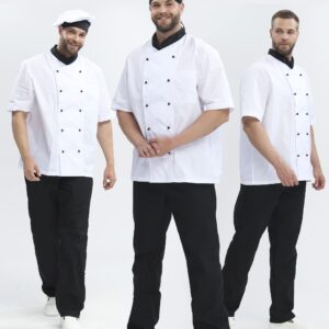 Костюм повара Виктор (тк.Смесовая,120), черный/белый