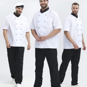 Костюм повара Виктор (тк.Смесовая,120), черный/белый