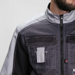 Костюм Вектрон-1 (тк.Смесовая,240) брюки, т.серый/св.серый/черный