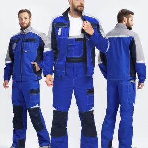 Костюм Вектрон-2 (тк.Смесовая,240) п/к, васильковый/т.синий/серый
