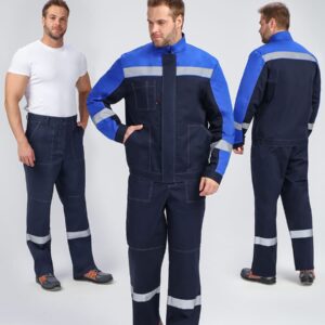 Костюм Бриготек-1 СОП (тк.Смесовая,260) брюки, т.синий/васильковый