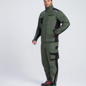 Костюм ProfLineLeader-2 (тк.Хлопок/Спандекс,260) п/к, хаки/черный