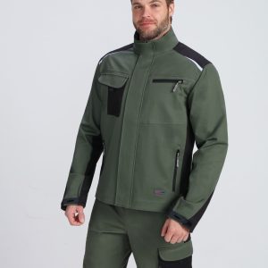 Костюм ProfLineLeader-2 (тк.Хлопок/Спандекс,260) п/к, хаки/черный