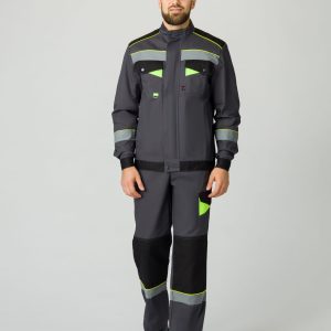 Костюм Ховард-2 (тк.Смесовая,240) п/к, т.серый/черный/лимонный