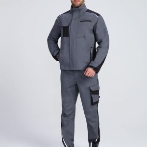 Куртка ProfLineLeader (тк.Хлопок/Спандекс,260), серый/черный