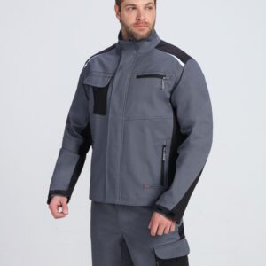Куртка ProfLineLeader (тк.Хлопок/Спандекс,260), серый/черный