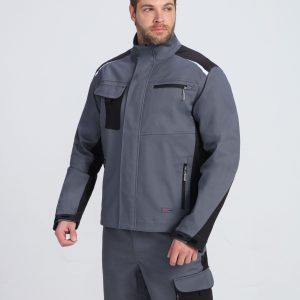 Куртка ProfLineLeader (тк.Хлопок/Спандекс,260), серый/черный