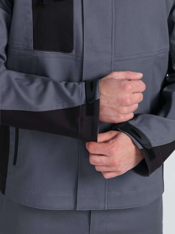Куртка ProfLineLeader (тк.Хлопок/Спандекс,260), серый/черный