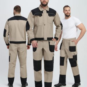 Костюм Вестгард-1 (тк.Канвас,260) брюки, бежевый/черный