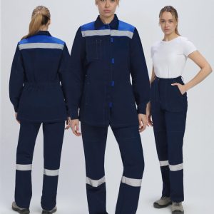 Костюм женский Веснис-1 СОП (тк.Саржа,250) брюки, т.синий/васильковый