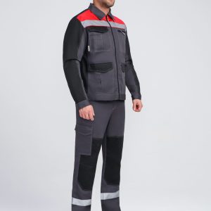 Костюм ProfLineBase-2 (тк.Твил,210) п/к, т.серый/черный/красный