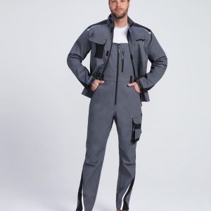 Костюм ProfLineLeader-2 (тк.Хлопок/Спандекс,260) п/к, серый/черный