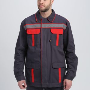 Костюм Итрорис-1 СОП (тк.Саржа,250) брюки, т.серый/красный