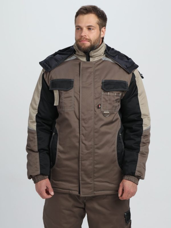 Костюм зимний Вектрон-1 (тк.Смесовая,240) брюки, коричневый/черный/бежевый