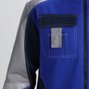 Костюм Вектрон-1 (тк.Смесовая,240) брюки, васильковый/т.синий/св.серый