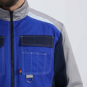 Костюм Вектрон-1 (тк.Смесовая,240) брюки, васильковый/т.синий/св.серый
