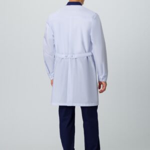Халат мужской MedLine Марк (тк.Смесовая,120), белый/т.синий