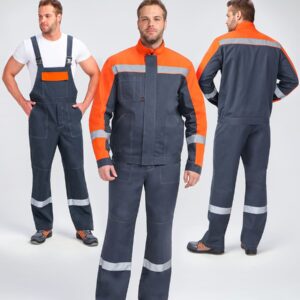 Костюм Бриготек-2 СОП (тк.Смесовая,260) п/к, т.серый/оранжевый