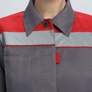 Костюм женский Веснис-1 СОП (тк.Смесовая,210) брюки, т.серый/красный