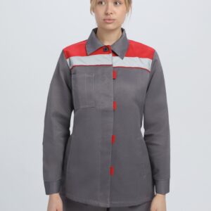 Костюм женский Веснис-1 СОП (тк.Смесовая,210) брюки, т.серый/красный