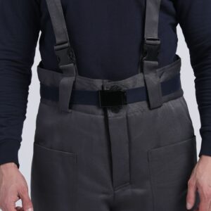 Костюм зимний на пуговицах Квайл-1 СОП (тк.Смесовая,210) брюки, т.серый/оранжевый