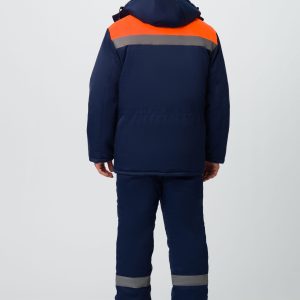 Костюм зимний на пуговицах Квайл-2 СОП (тк.Смесовая,210) п/к, т.синий/оранжевый
