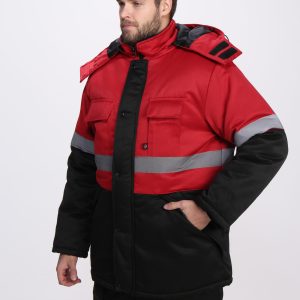 Костюм зимний Нордхард-2 СОП (тк.Смесовая,250) п/к, черный/красный