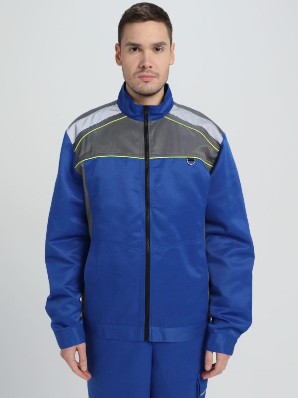 Костюм Практичный-2 СОП (тк.Смесовая,210) п/к, васильковый/серый