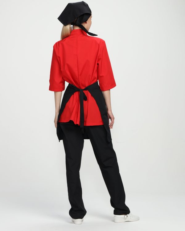 Костюм женский повара Ольга (тк.смесовая,120), черный/красный