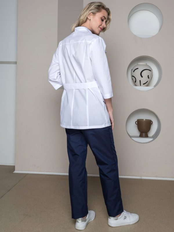 Костюм женский Ольга (тк.Смесовая,120), белый/т.синий