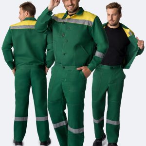 Костюм Лигор-1 СОП У. (тк.Смесовая,210) брюки, зеленый/желтый