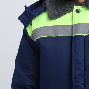 Костюм зимний на пуговицах Квайл-1 СОП (тк.Смесовая,210) брюки, т.синий/лимонный