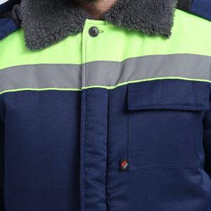 Костюм зимний на пуговицах Квайл-1 СОП (тк.Смесовая,210) брюки, т.синий/лимонный