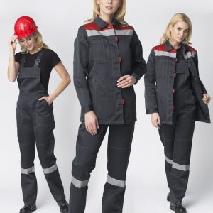 Костюм женский Веснис-2 СОП (тк.Смесовая,210) п/к, т.серый/красный