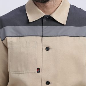 Костюм Лигор-1 СОП (тк.Смесовая,210) брюки, бежевый/т.серый
