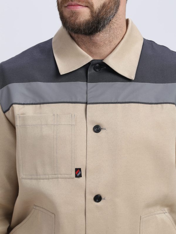 Костюм Лигор-1 СОП (тк.Смесовая,210) брюки, бежевый/т.серый
