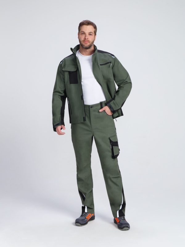 Куртка ProfLineLeader (тк.Хлопок/Спандекс,260), хаки/черный