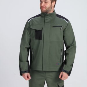 Куртка ProfLineLeader (тк.Хлопок/Спандекс,260), хаки/черный