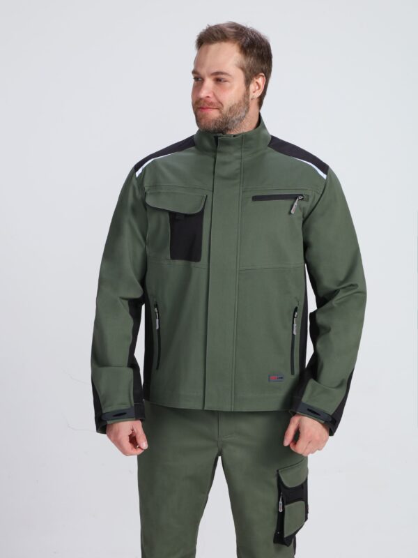 Куртка ProfLineLeader (тк.Хлопок/Спандекс,260), хаки/черный