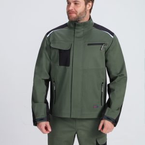 Куртка ProfLineLeader (тк.Хлопок/Спандекс,260), хаки/черный