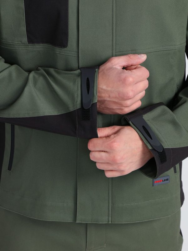 Куртка ProfLineLeader (тк.Хлопок/Спандекс,260), хаки/черный