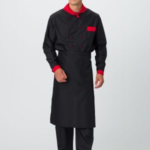 Костюм повара Шефирон (тк.Смесовая,120), черный/красный