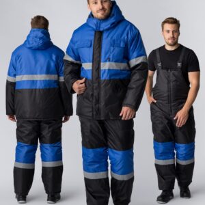 Костюм зимний Мегрес-2 СОП (тк.OxLine,90) п/к, васильковый/черный